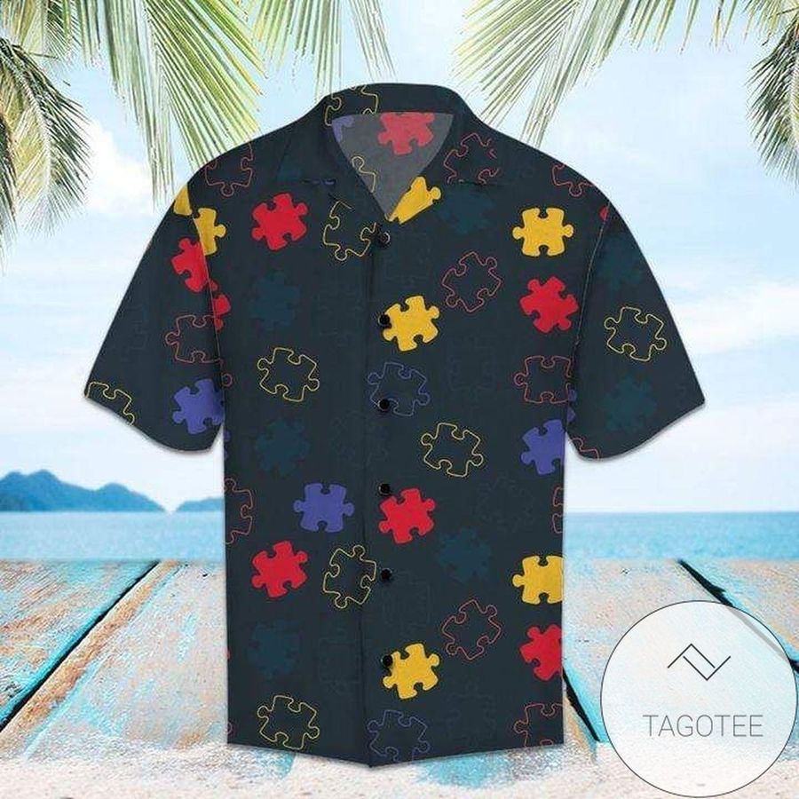 Autism Puzzles Unisex Authentic Hawaiian Shirt 2023S