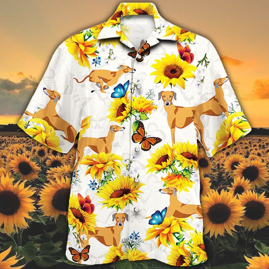 Azawakh Dog Lovers Sun Flower Hawaiian Shirt