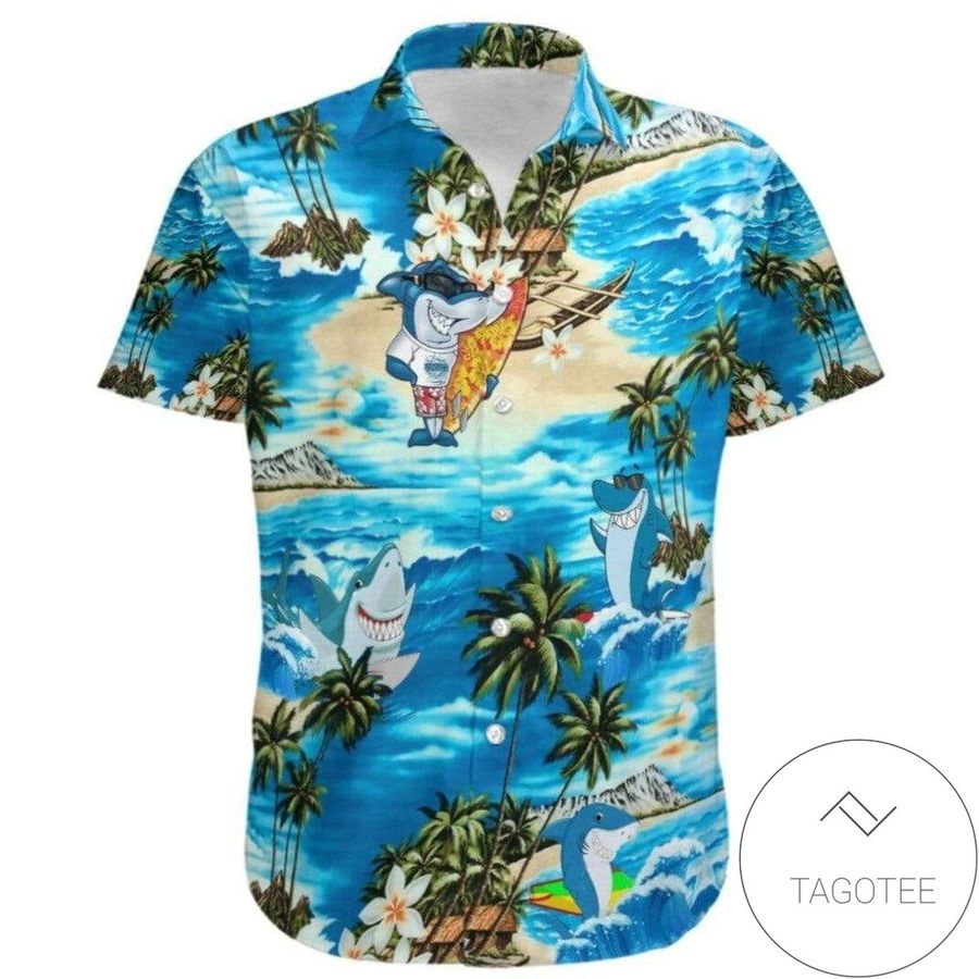 Baby Shark Surfing Summer Vibe Hawaiian Aloha Shirts