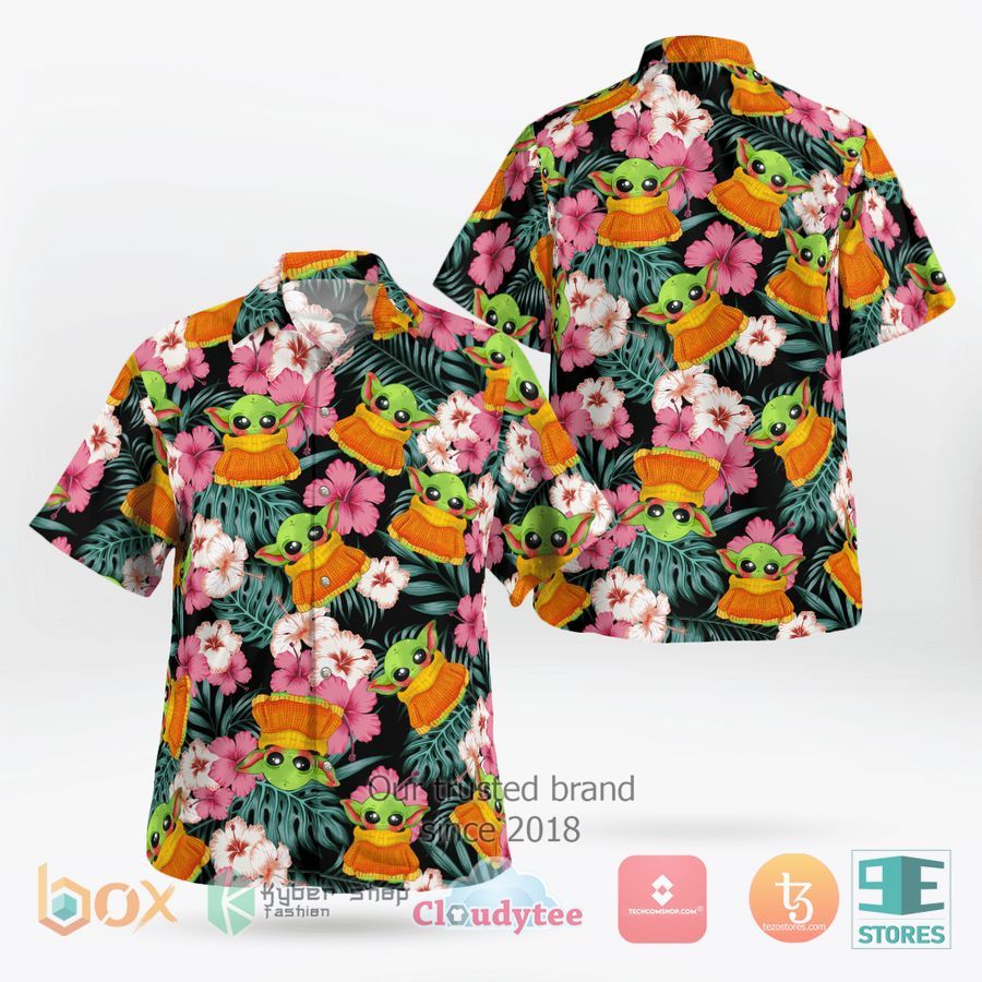 Baby Yoda Hibiscus Hawaiian Shirt, Shorts  