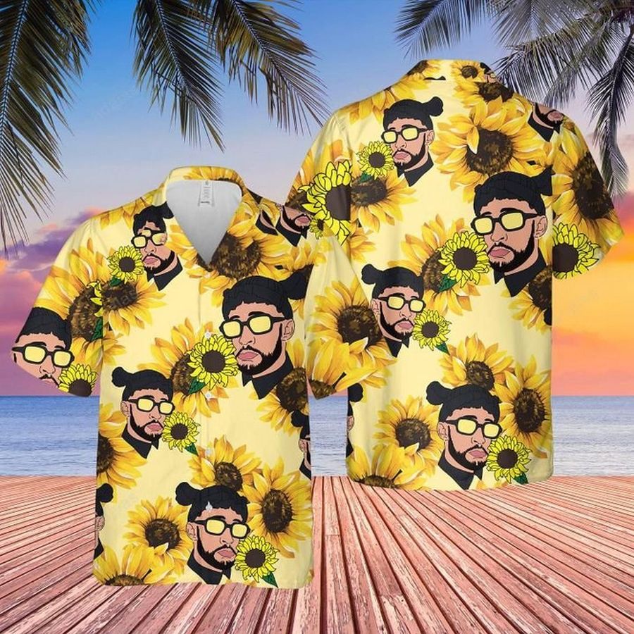 Bad Bunny Sunflower Hawaiian Aloha Shirt StirtShirt
