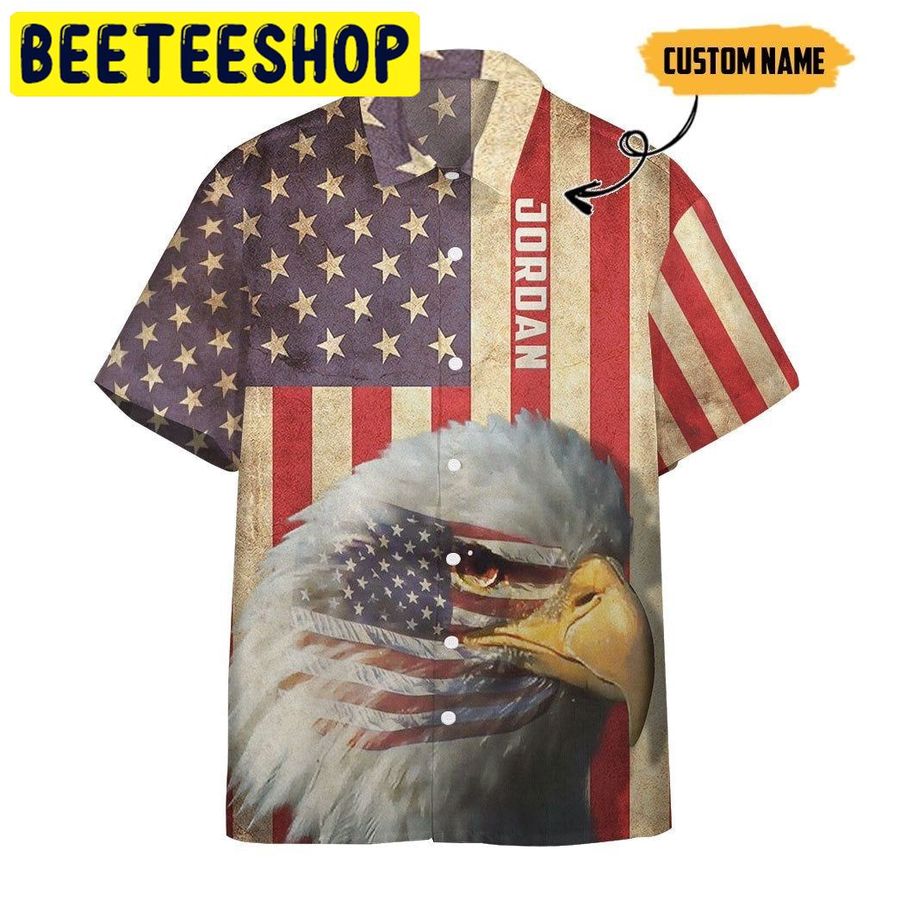 Bald Eagle American Custom Name Hawaiian Shir StirtShirt