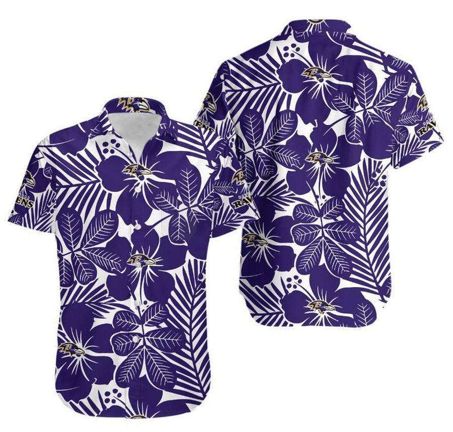 Baltimore Ravens 2 Flower Hawaii Shirt And Shorts Summer Collection H97 StirtShirt