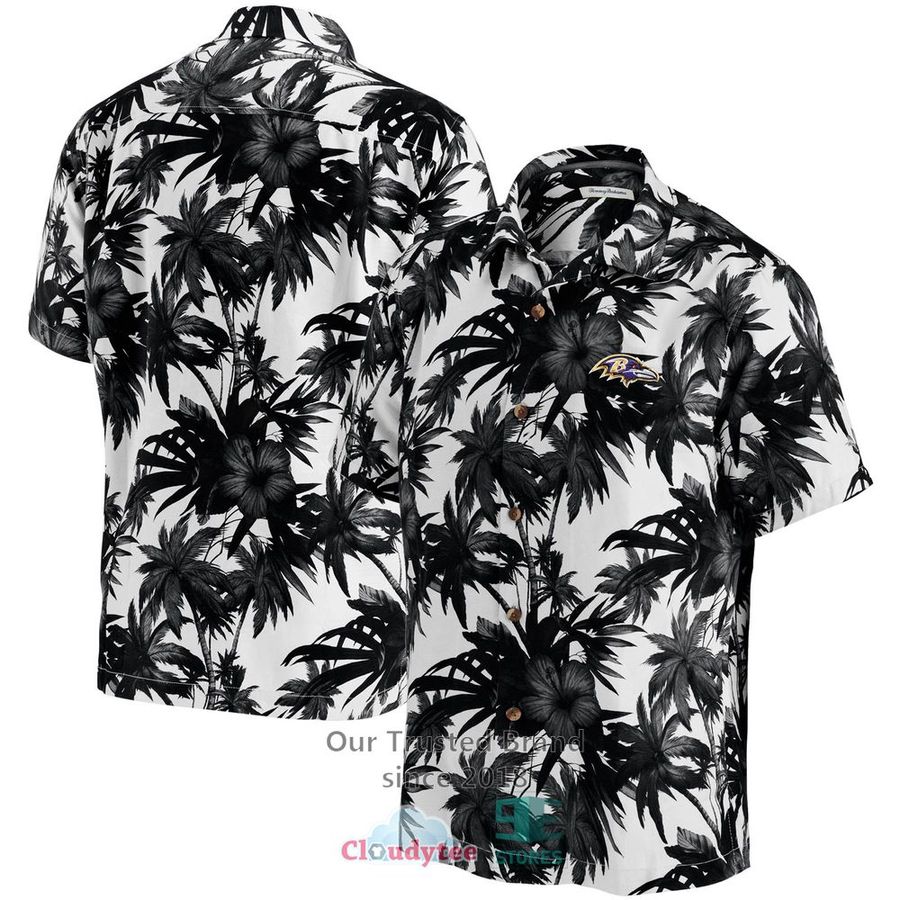 Baltimore Ravens Tommy Bahama Harbor Island Hibiscus Hawaiian Shirt   StirtShirt