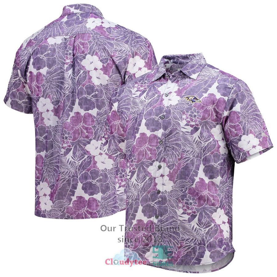 Baltimore Ravens Tommy Bahama Hibiscus Hawaiian Shirt   StirtShirt