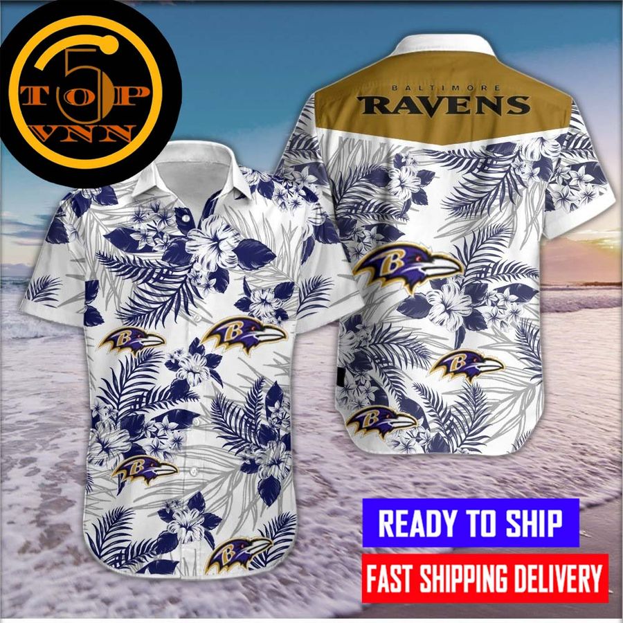 Baltimore Ravens Tropical Flower Hawaiian Shirt StirtShirt