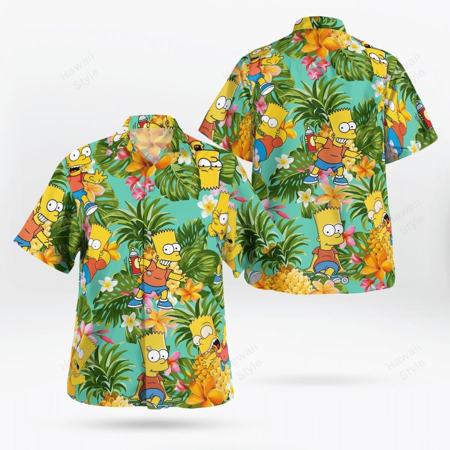 Bart Simpson Pineapple Tropical Hawaiian Shirt StirtShirt