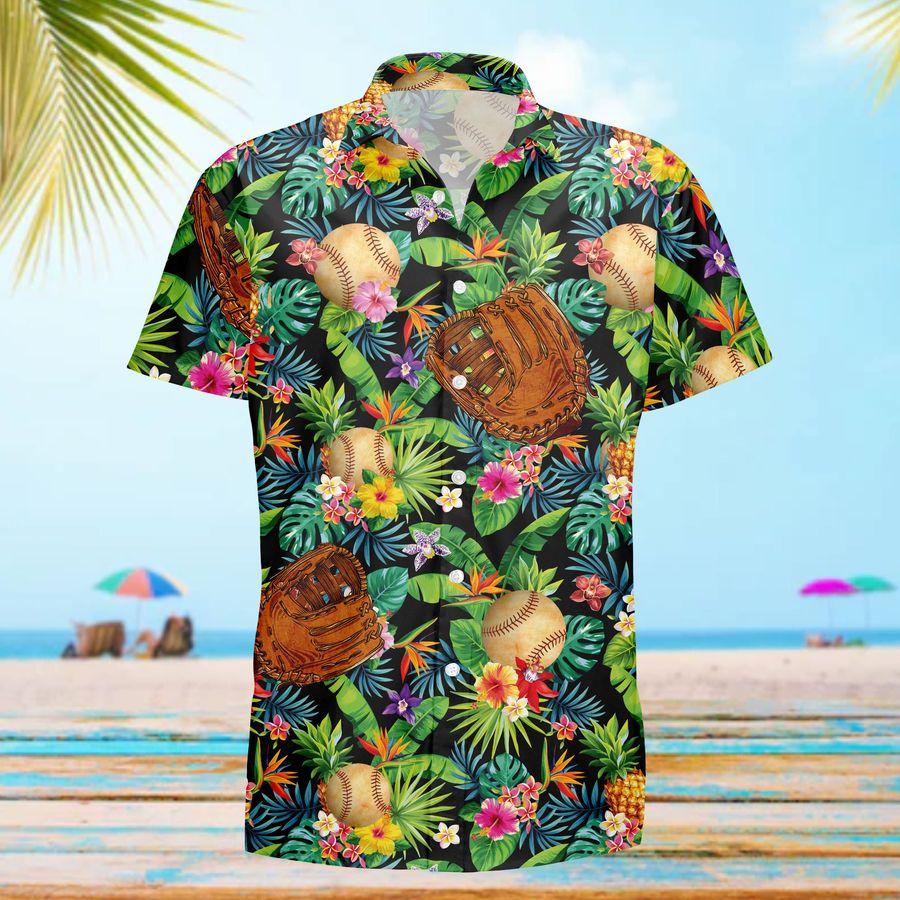 Baseball Flower Art Sport Hawaii Hawaiian Shirt StirtShirt