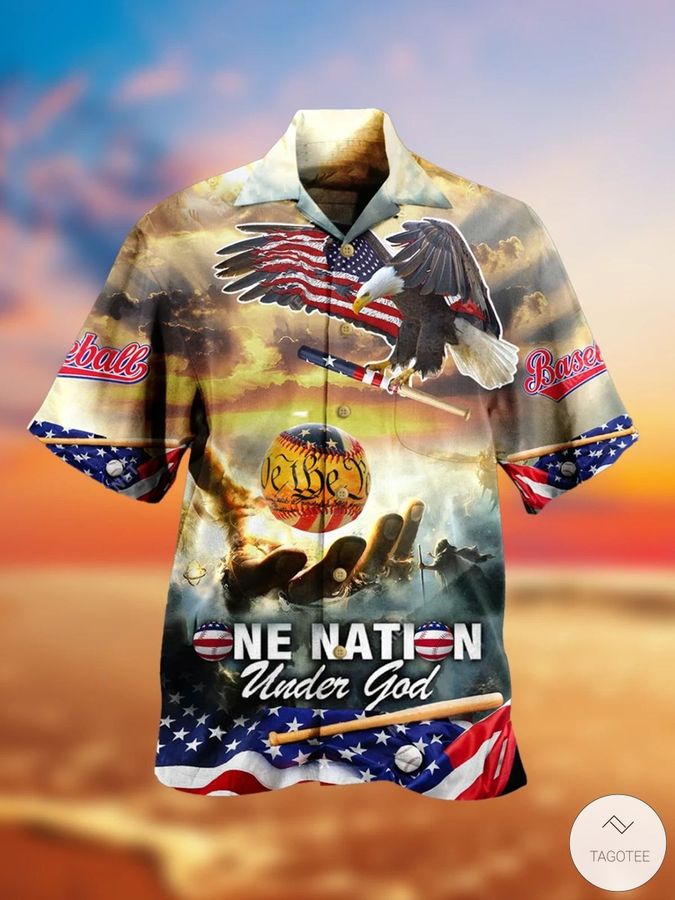Baseball One Nation Under God Hawaiian Shirt StirtShirt
