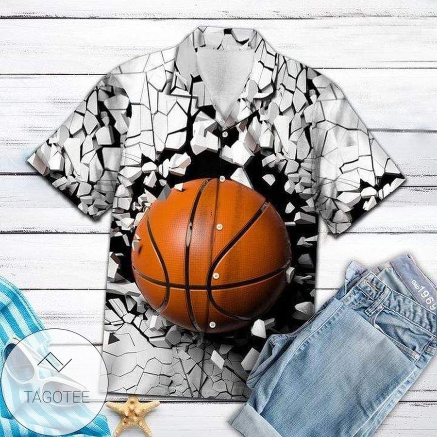 Basketball Broken Wall Hawaiian Aloha Shirts L StirtShirt