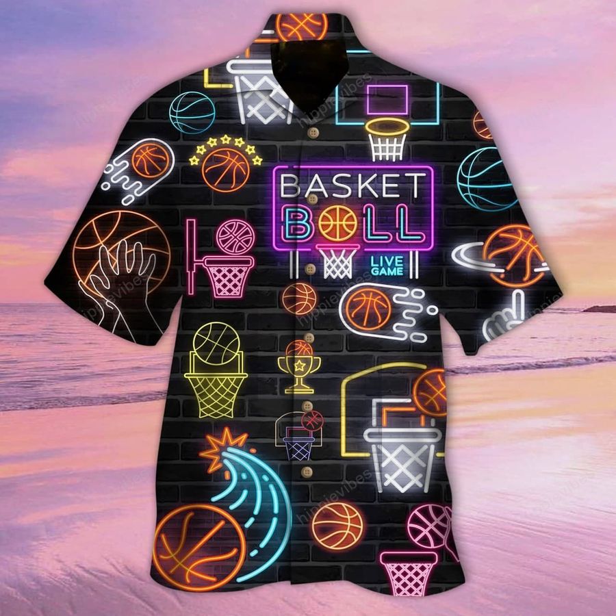 Basketball Neon Hawaiian Shirt   Re StirtShirt