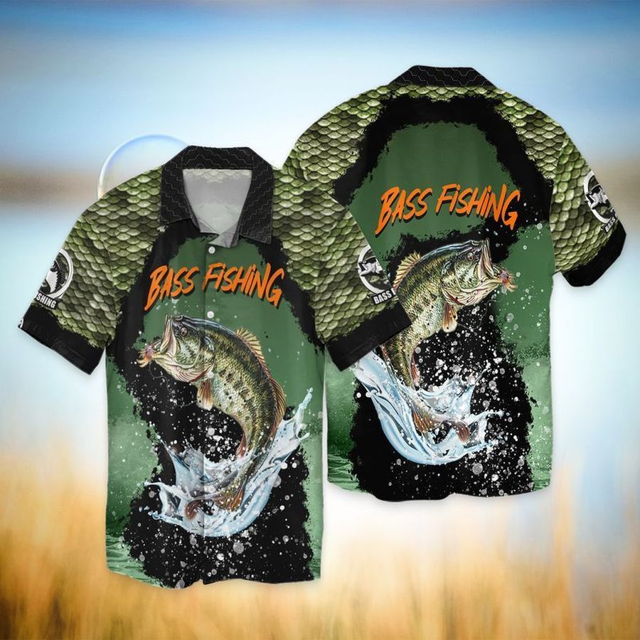 Bass Fishing Ocean For Men And Women Graphic Print Short Sleeve Hawaiian Casual Shirt Y97 StirtShirt