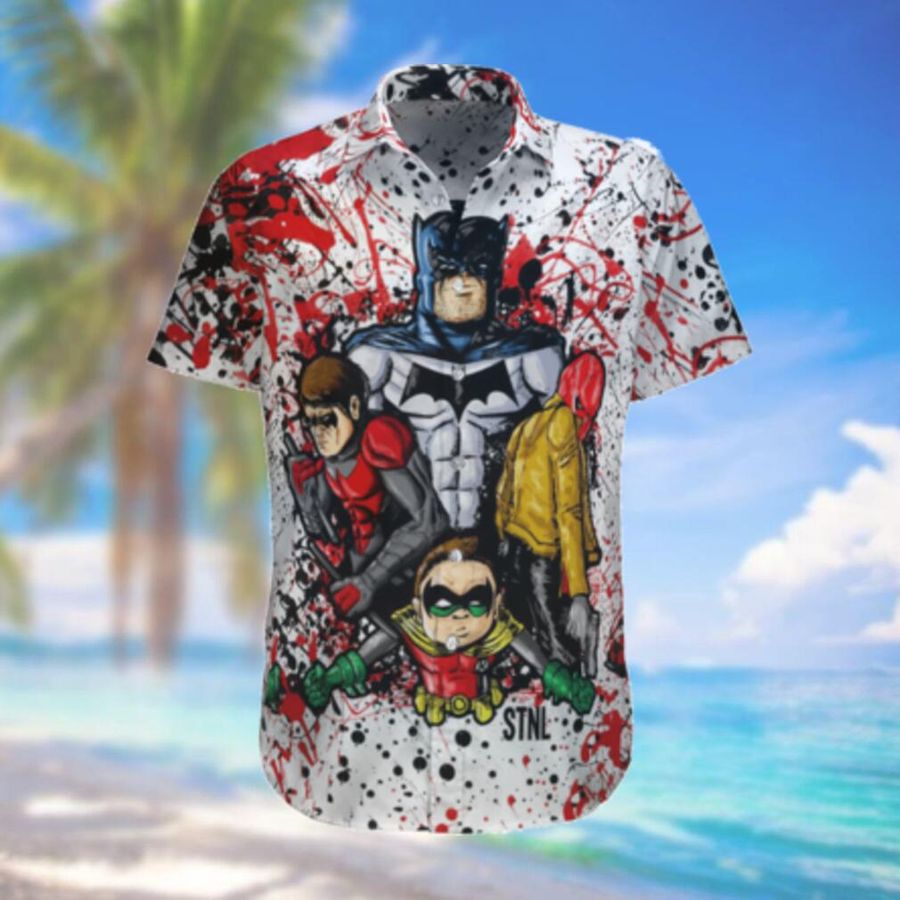 Batman And Robin Color Paint Hawaiian Shirt StirtShirt