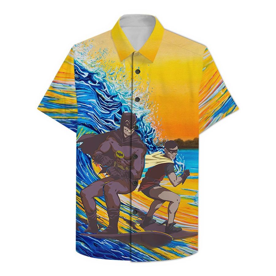 Batman And Robin Surfing Hawaiian Shirt And Summer Shorts StirtShirt
