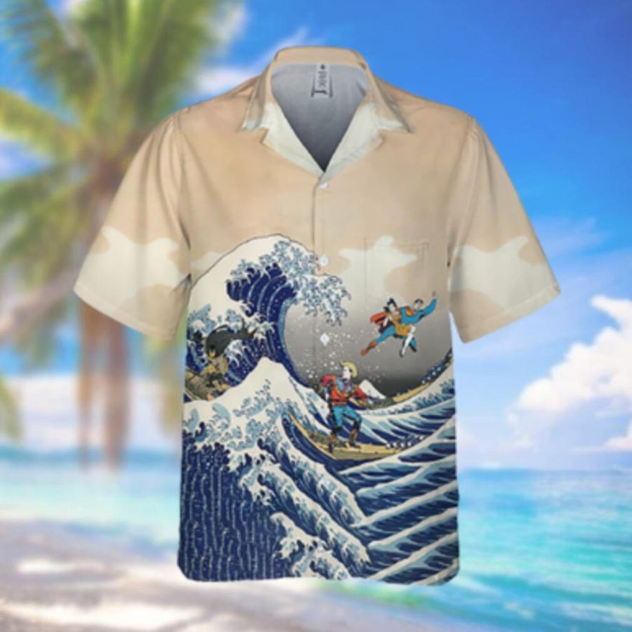 Batman And Superman Beach Surfing Hawaiian Hawaiian Shirt StirtShirt