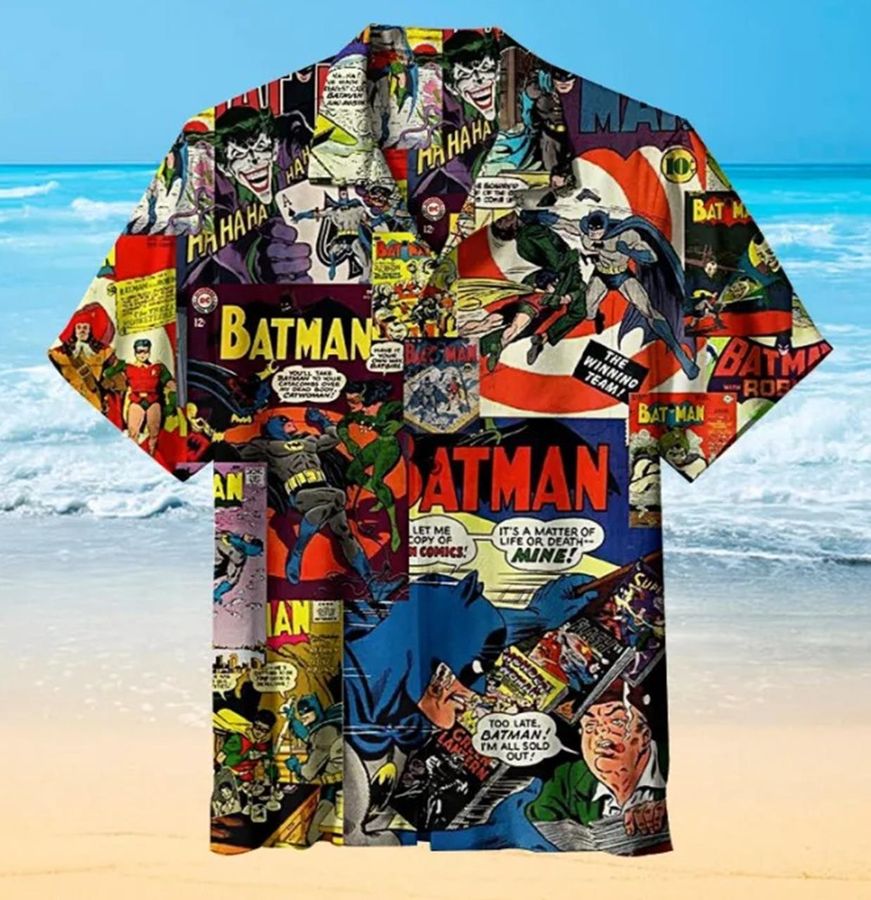 Batman Comic Striped Hawaiian Shirt StirtShirt
