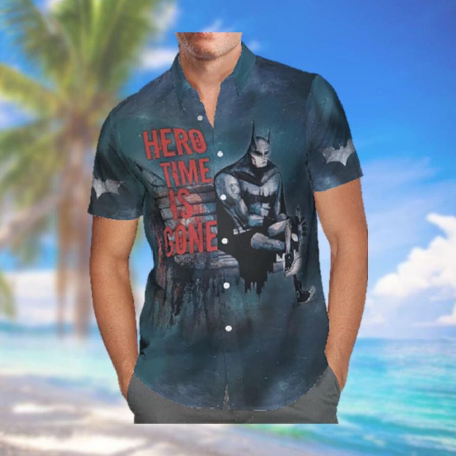 Batman Hero Time Is Gone Hawaiian Shirt Button Up Hawaiian Shirt StirtShirt