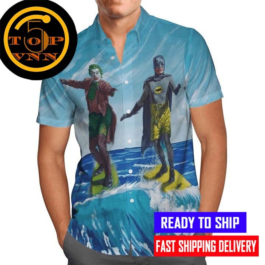 Batman Joker Surfing Short Sleeve Hawaiian Shirt And Shorts StirtShirt