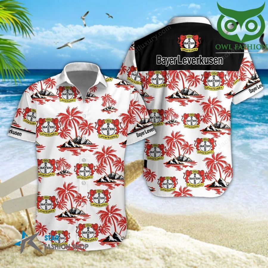 Bayer 04 Leverkusen  Palm Trees On The Beach 3D Aloha Hawaiian Shirt StirtShirt