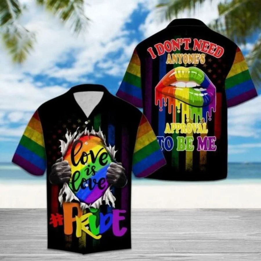 Beach Shirt Lgbt I Don't Need Anyone's Approval To Be Me Men Shirt, Aloha Hawaiian Shirt StirtShirt