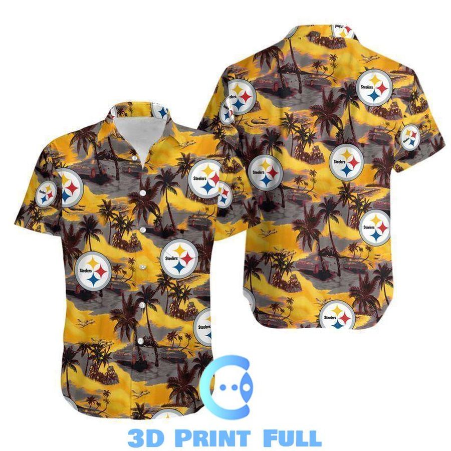 Beach Shirt Pittsburgh Steelers Coconut Tree Hawaii 3D Shirt StirtShirt