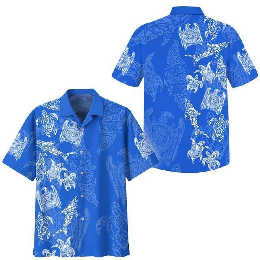 Beach Shirt Sla Band Polynesian Hawaiian Aloha Shirts, Sla Band Hawaiian Tribal Turtle Short Sleeve Shirt StirtShirt