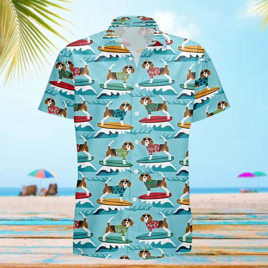 Beagle Surfboard 3D All Over Printed Hawaiian Shirt StirtShirt