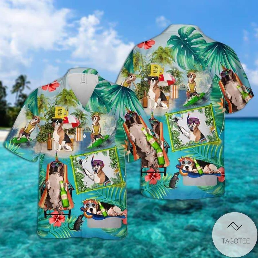 Beagle Surfing Hawaiian Shirt StirtShirt