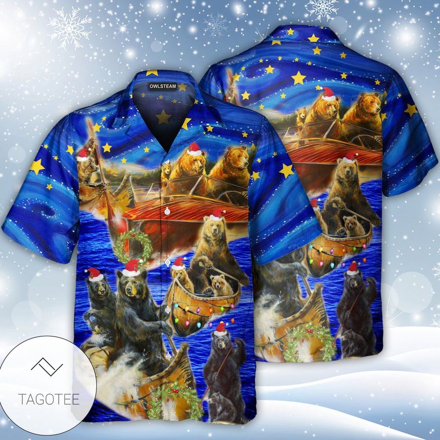 Bear Floats Boats Edition Merry Christmas Hawaiian Shirt StirtShirt