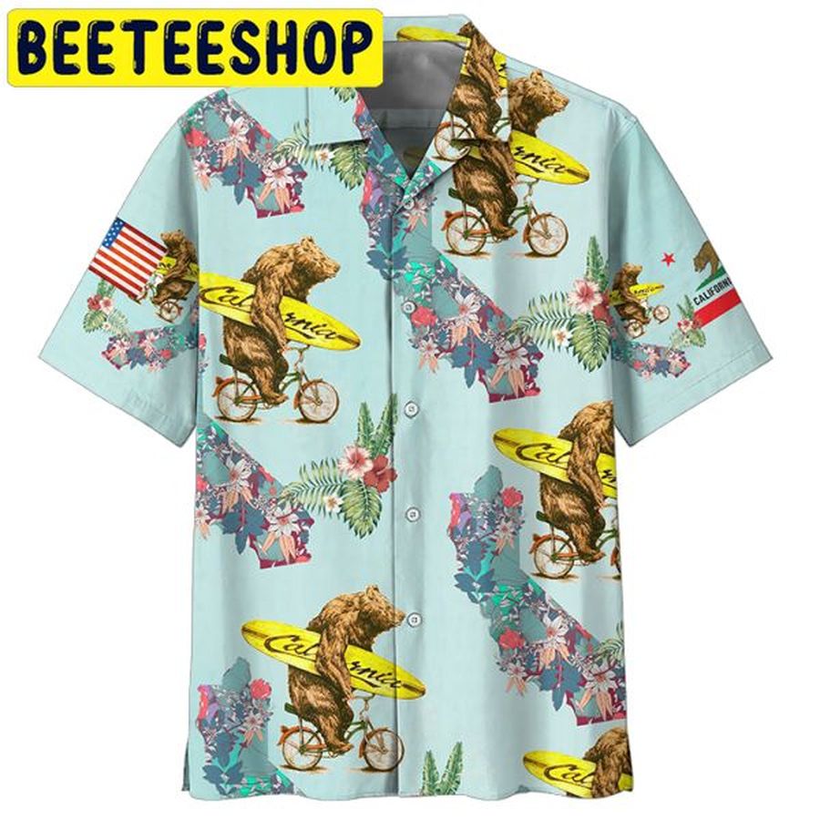 Bear I Love California Hawaiian Shirt StirtShirt