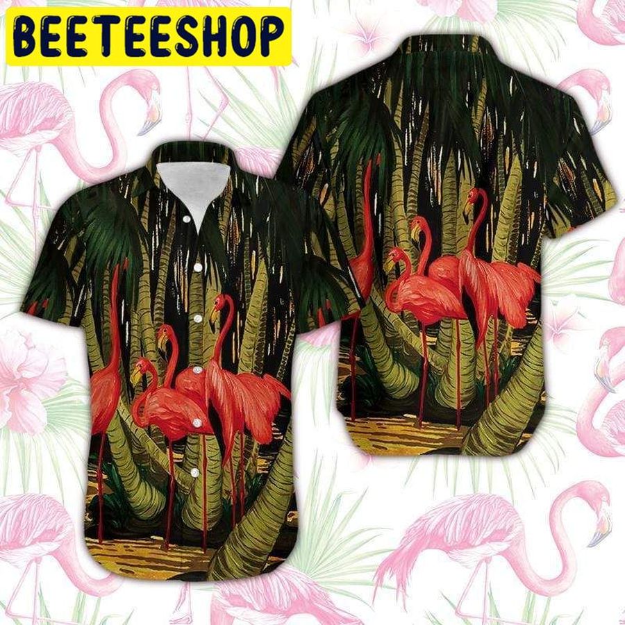 Beautiful Flamingo Coconut Hawaiian Shirt Hawaiian Shirten Hawaiian StirtShirt