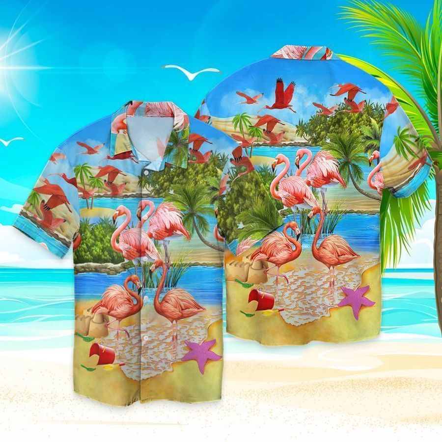 Beautiful Flamingo For Men And Women Graphic Print Short Sleeve Hawaiian Casual Shirt Y97 StirtShirt