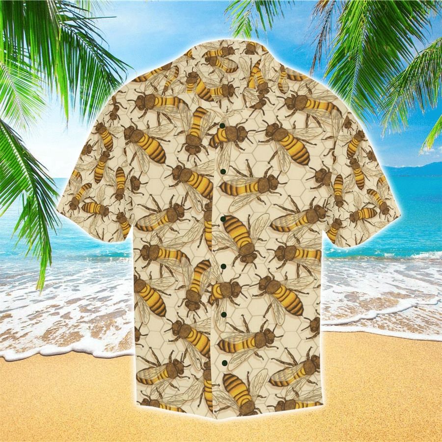 Bee And Honeycomb Pattern For Aloha Bee Hawaii Shirt StirtShirt
