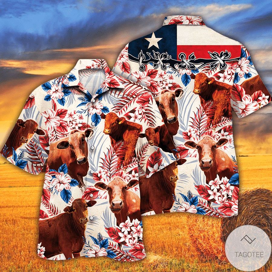 Beefmaster Cattle Lovers Texas Flag Hawaiian Shirt StirtShirt