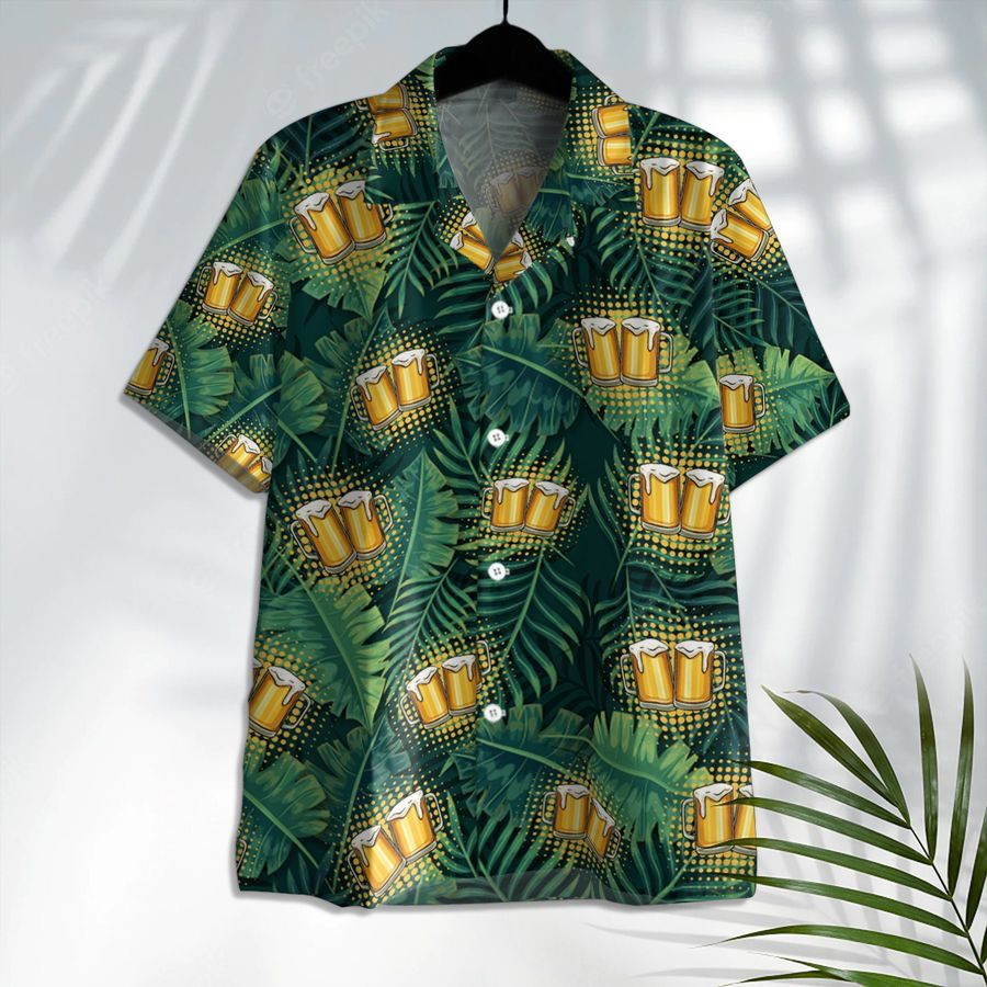 Beer Tropical Hawaii Shirt For Men Women  Beer Craft Lovers Shirt  Beer Party Aloha Shirt  All Over Print Unisex Shirt  Summer Beach StirtShirt