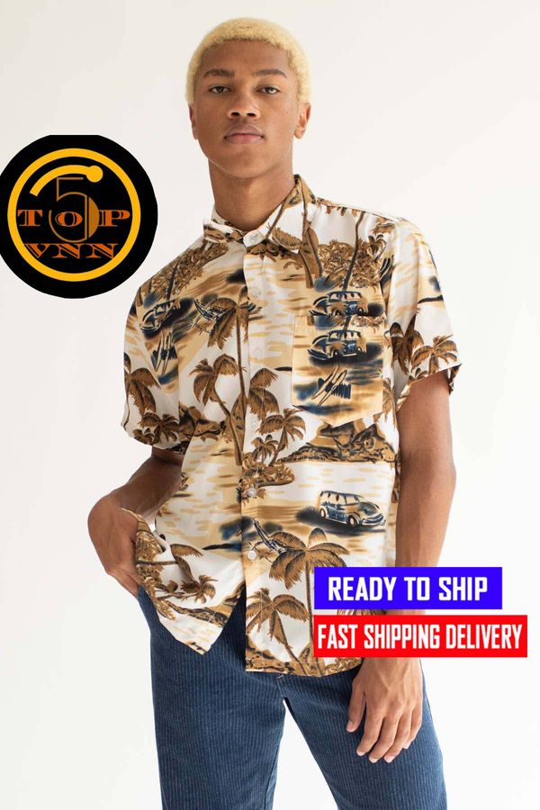 Beige Island Life Hawaiian Shirt StirtShirt