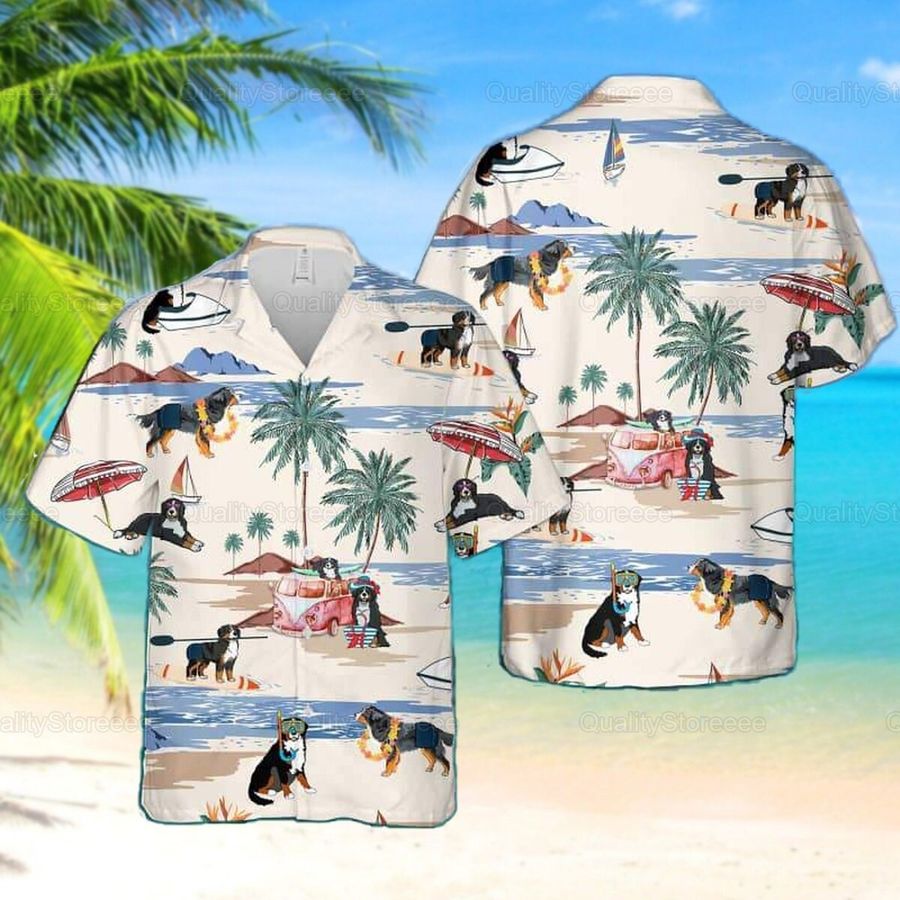Bernese Mountain Hawaiian Shirt, Bernese Shirt, Bernese Beach Shirt, Tropical Shirt, Bernese Lover, Bernese Summer Shirts Zpt032109a07 StirtShirt