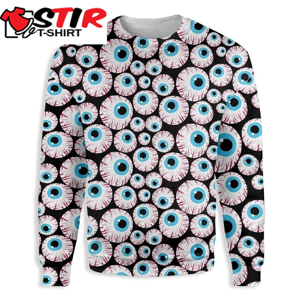 Best Creepy Eyeballs Halloween Ugly Christmas Sweater All Over Print Sweatshirt