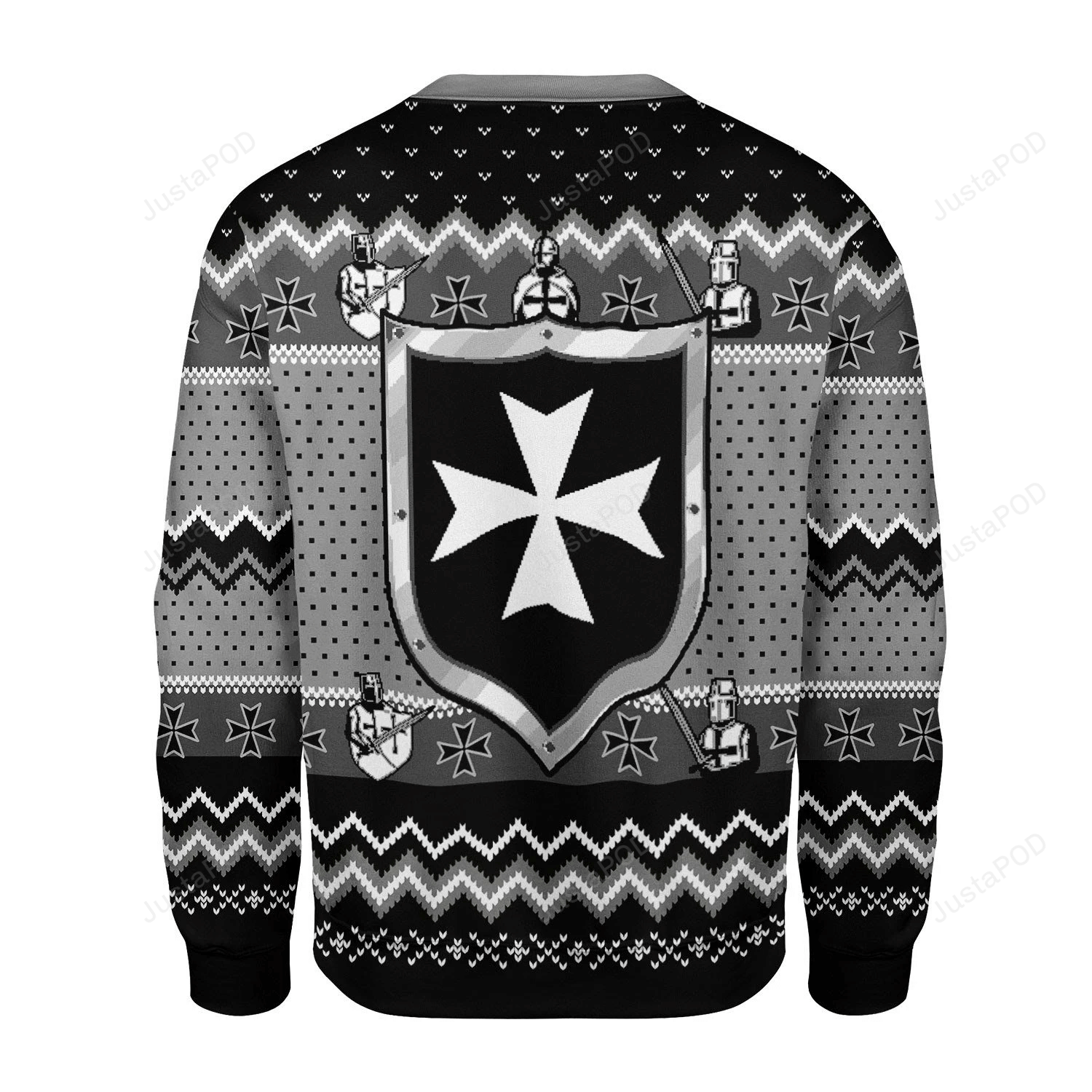 Black Gray Christmas Knights Hospitaller Gearhomies For Unisex Ugly Christmas