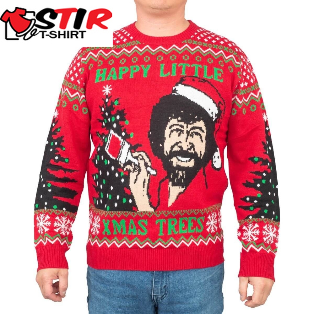Bob Ross Happy Little Xmas Trees For Unisex Ugly Christmas