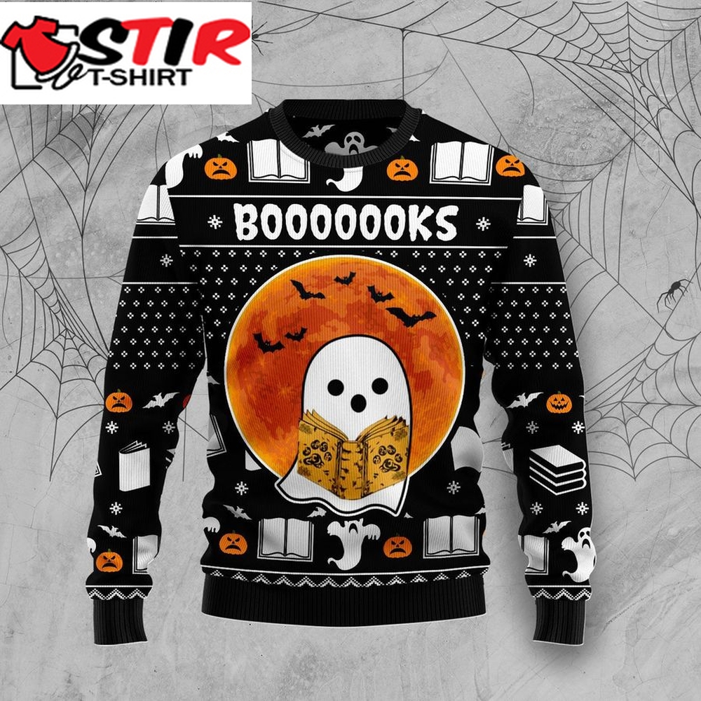 Book Boo Halloween For Unisex Ugly Christmas Sweater, All Over Print Sweatshirt, Ugly Sweater, Christmas Sweaters, Hoodie, Sweater
