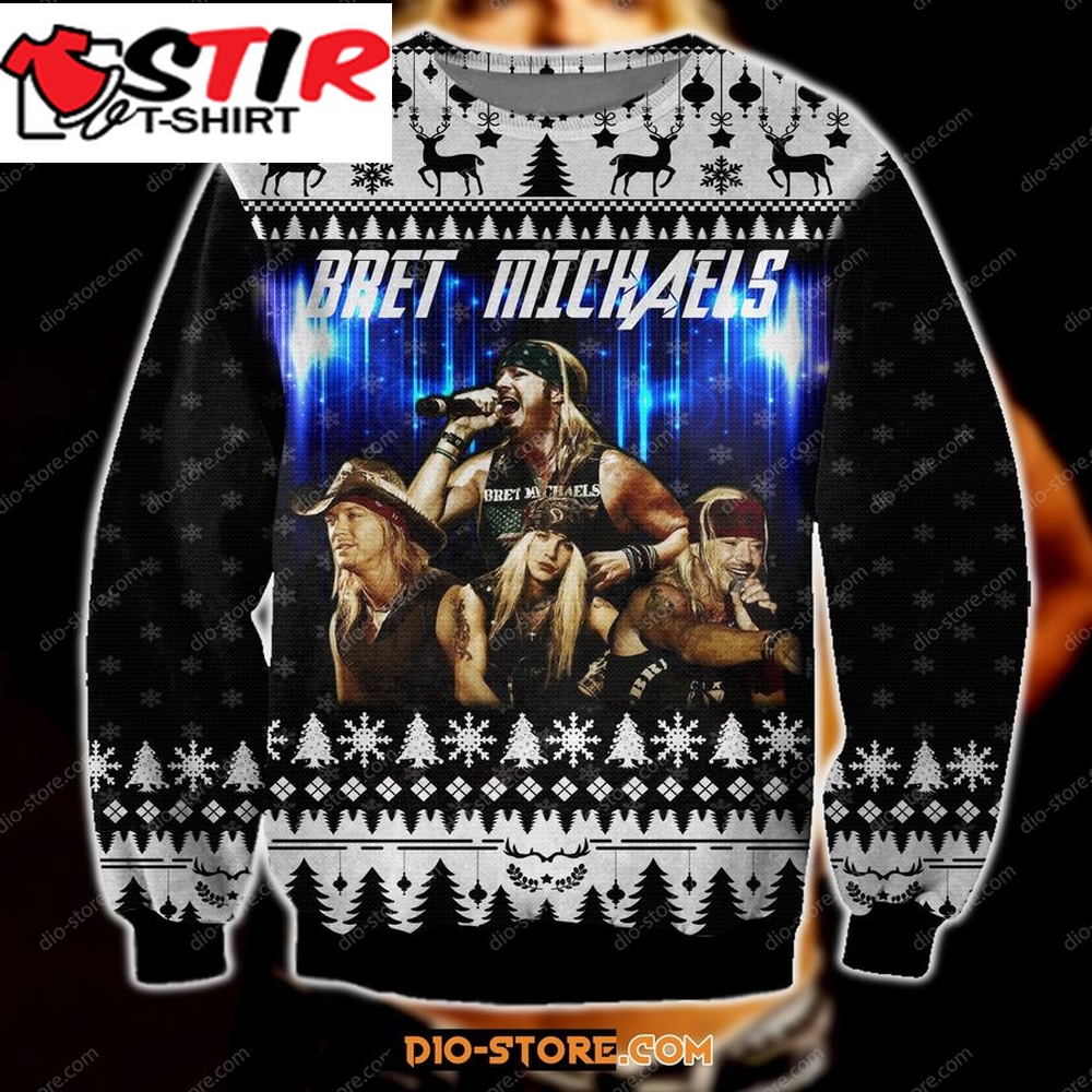 Bret Michaels 3D Print Ugly Christmas Sweatshirt Hoodie All Over Printed Cint10165, All Over Print, 3D Tshirt, Hoodie, Sweatshirt, Long Sleeve