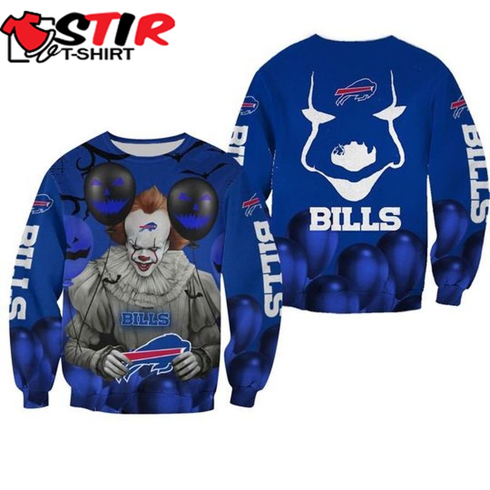 Buffalo Bills Pennywise The Dancing Clown It Halloween 3D Sweater