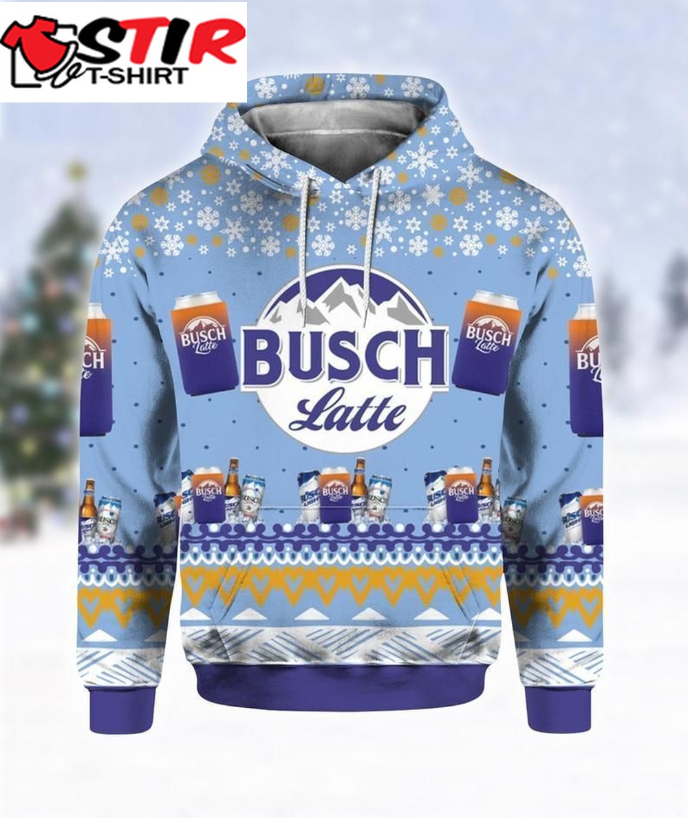 Busch Latte Beer Print Ugly Christmas Hoodie 3D 1896 Ugly