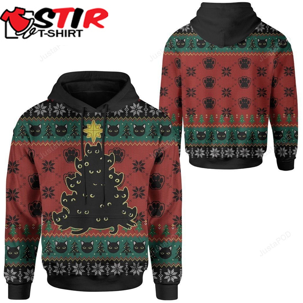 Cat Tree Christmas Ugly 3D All Over Print Hoodie Zip Up