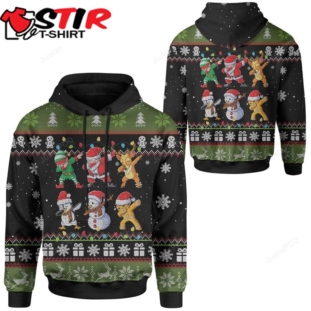 Christmas Dabbing Ugly 3D All Over Printed Hoodie Zip  Up