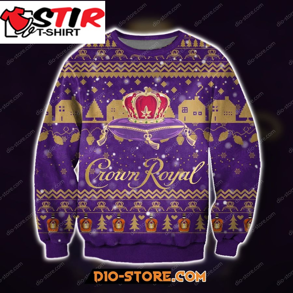 Crown Royal 3D All Over Print Knitting Pattern Ugly Christmas Sweatshirt Hoodie All Over Printed Cint10290, All Over Print, 3D Tshirt, Hoodie