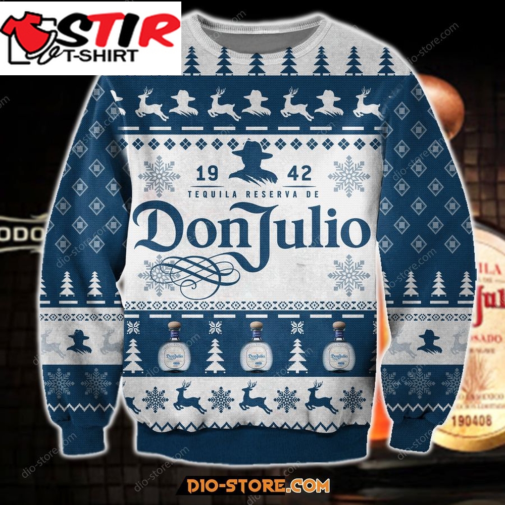 Don Julio Knitting Pattern 3D Print Ugly Christmas Sweatshirt Hoodie All Over Printed Cint10457, All Over Print, 3D Tshirt, Hoodie, Sweatshirt