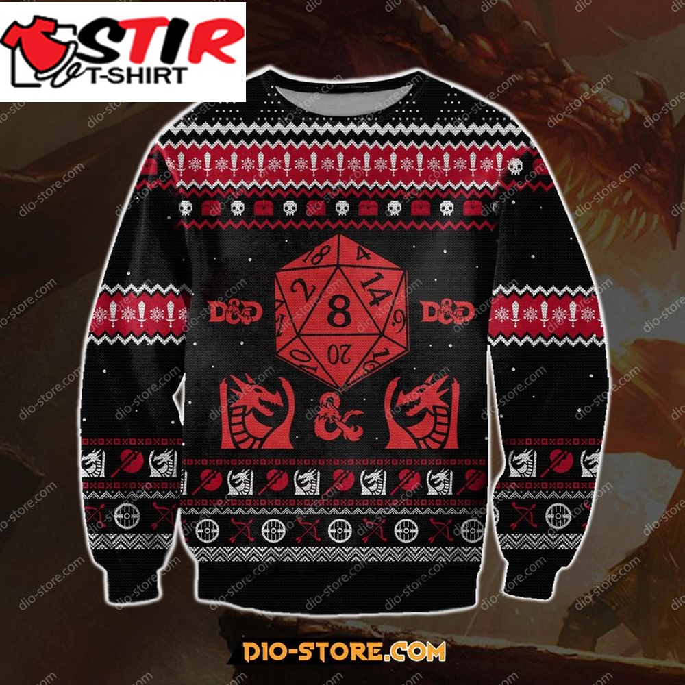 Dungeons Dragons 3D Print Ugly Christmas Sweatshirt Hoodie All Over Printed Cint10114, All Over Print, 3D Tshirt, Hoodie, Sweatshirt, Long Sleeve