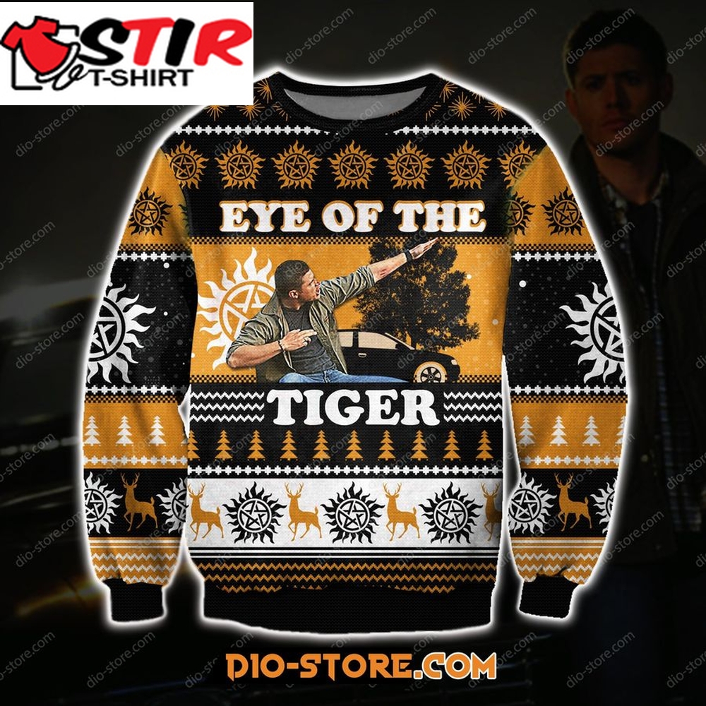 Eye Of The Tiger Knitting Pattern 3D Print Ugly Christmas Sweatshirt Hoodie All Over Printed Cint10230, All Over Print, 3D Tshirt, Hoodie, Sweatshirt